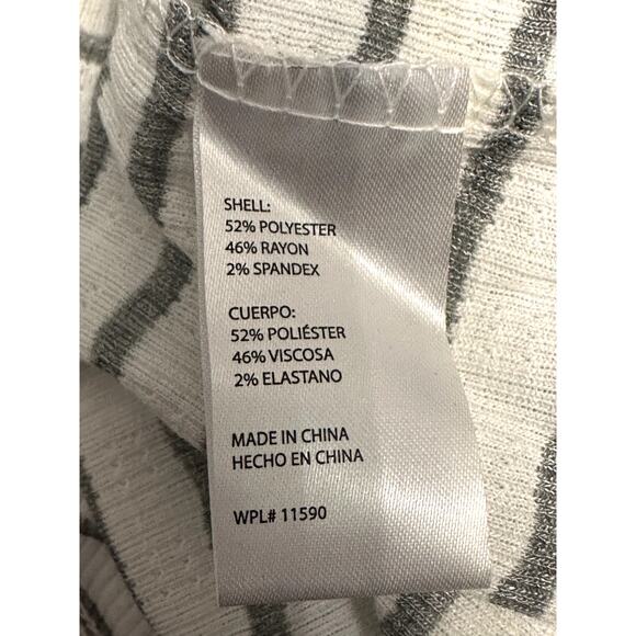 Weatherproof Vintage Top Striped Long Sleeve Relaxed Fit Ribbed Gray/Cream M NWT - Picture 9 of 9